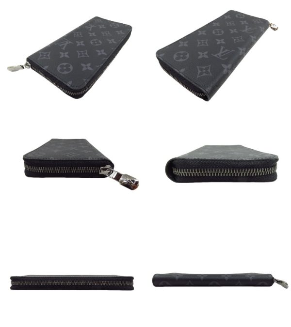 kjm0511 3 Louis Vuitton Zippy Wallet Monogram Eclipse Black