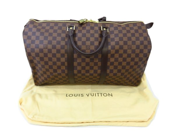 kjm0516 1 Louis Vuitton Damier Keepall 50 Bag Brown