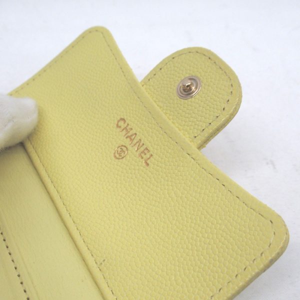 kr38881 19 CHANEL Wallet Matelasse Small Flap Wallet Yellow