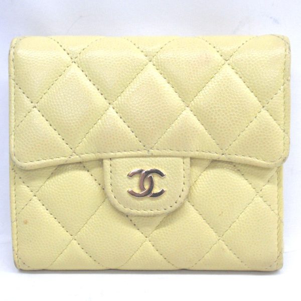 kr38881 2 CHANEL Wallet Matelasse Small Flap Wallet Yellow