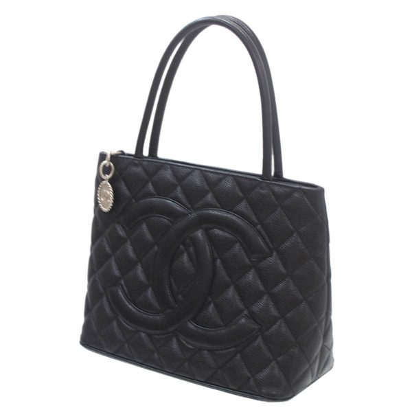 kz240610svvb01 Chanel Tote Bag Caviar Skin Black