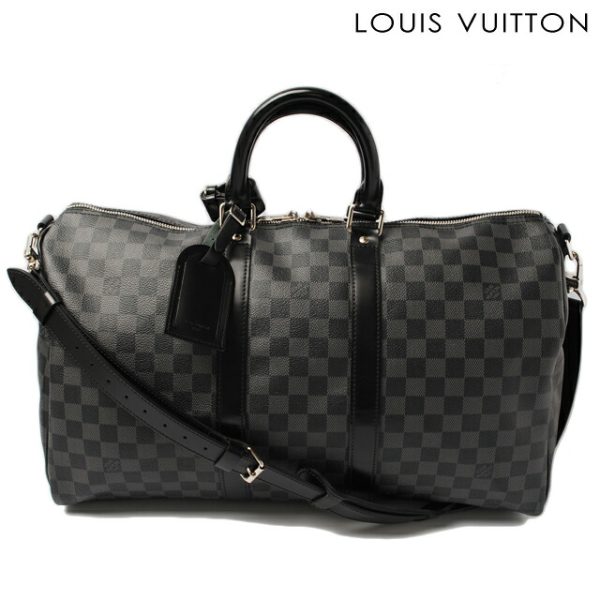 l 0002 15 1 Louis Vuitton Keepall Bandouliere 45 Bag Damier Graphite