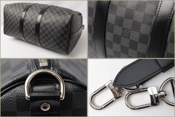 l 0002 15 3 Louis Vuitton Keepall Bandouliere 45 Bag Damier Graphite Black