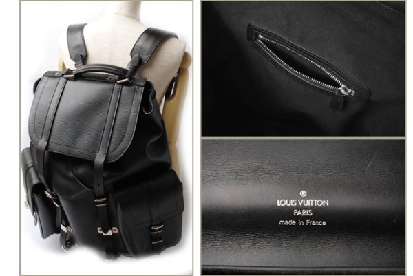 l 0058 15 7 Louis Vuitton Christopher Epi Rucksack Black