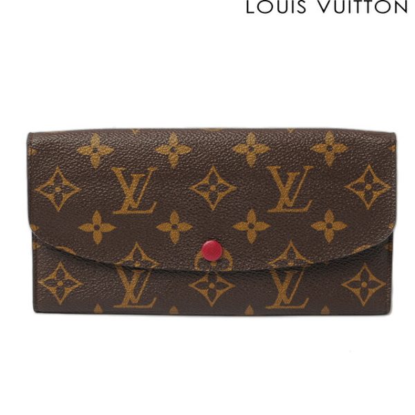 l 0081 15 1 Louis Vuitton Emily Wallet Long Monogram Fuchsia