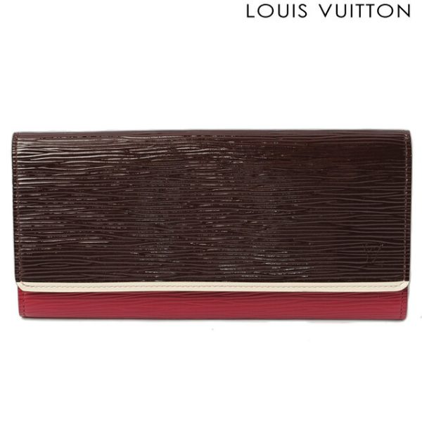 l 0093 15 1 Louis Vuitton Flor Wallet Long Epi Prunnu Electric