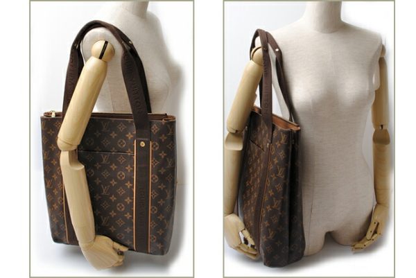 l 0132 15 4 Louis Vuitton Hippo Bobur Monogram Tote Bag Brown