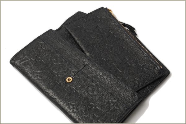 l 0142 15 5 Louis Vuitton Portefeuille Curieuse Monogram Empreinte Wallet Black