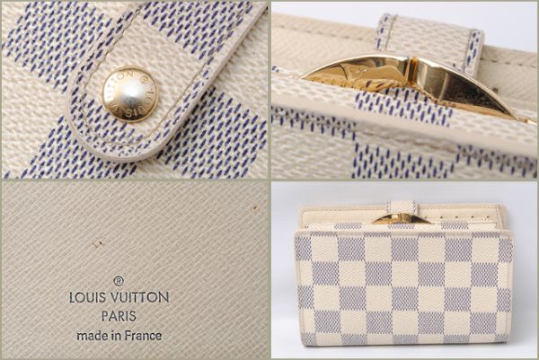 l 0156 15 2 Louis Vuitton Portefeuille Viennois Wallet Damier Azur White