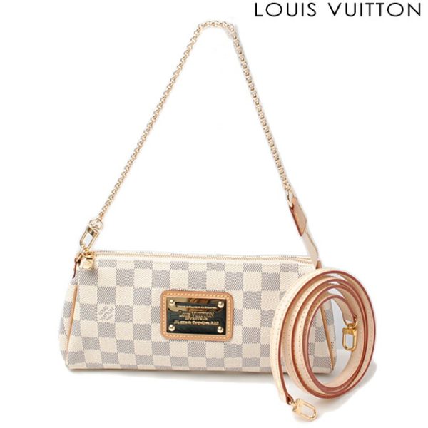 l 0161 15 1 Louis Vuitton Eva Damier Azur Shoulder Bag White