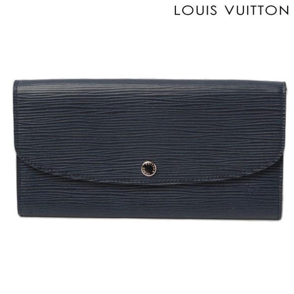 l 0203 15 1 Louis Vuitton Emily Wallet Long Epi Andigo Blue