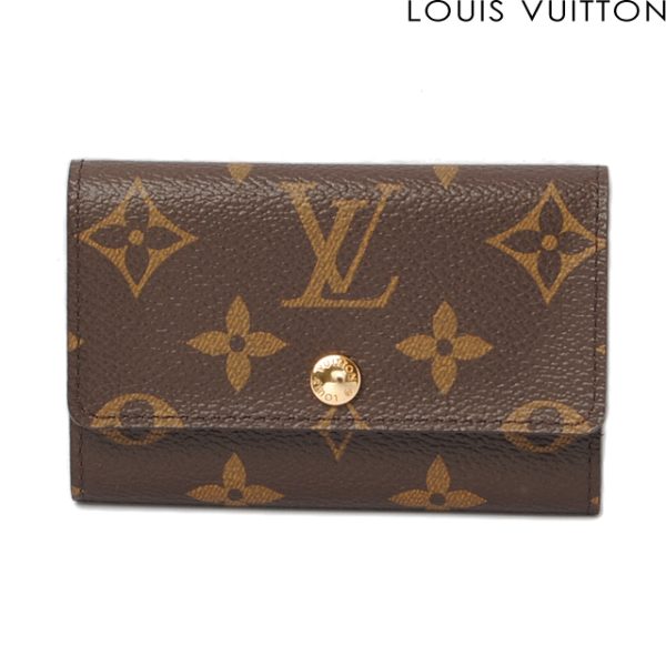 l 0209 15 1 Louis Vuitton Multicle 6 Monogram Key Case Brown