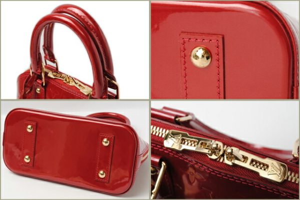 l 0217 15 2 Louis Vuitton Alma BB Vernis Shoulder Bag Red