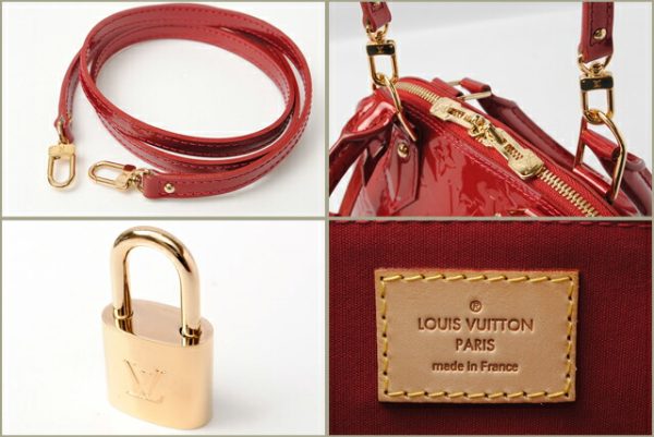 l 0217 15 3 Louis Vuitton Alma BB Vernis Shoulder Bag Red