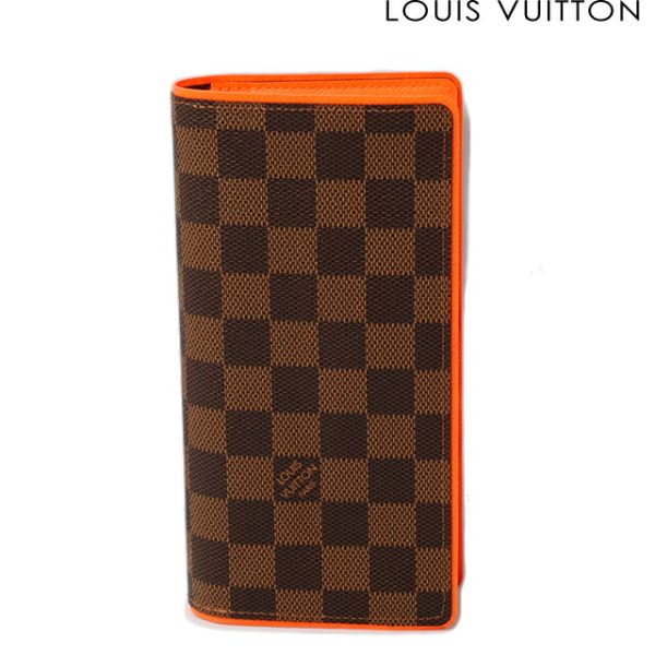 l 0223 15 1 Louis Vuitton Brazza Wallet Long Damier Orange