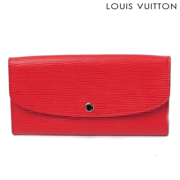 l 0227 15 1 Louis Vuitton Portefeuille Emily Epi Wallet Red