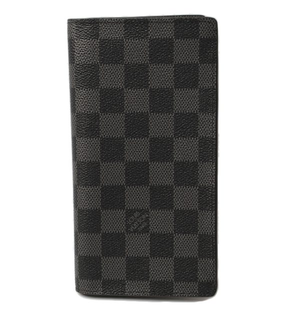 l 16 0021 1 Louis Vuitton Portefeuille Long Damier Graphite Wallet Black