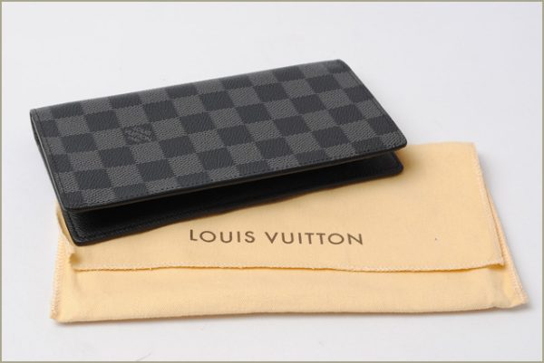 l 16 0021 6 Louis Vuitton Portefeuille Long Damier Graphite Wallet Black