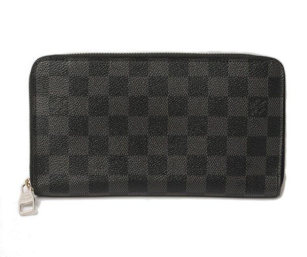 l 16 0026 1 Louis Vuitton Zippy Organizer Damier Graphite Long Wallet Black