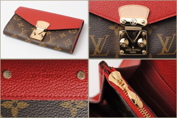 l 16 0034 2 Louis Vuitton Portefeuille Pallas Monogram Wallet Brown