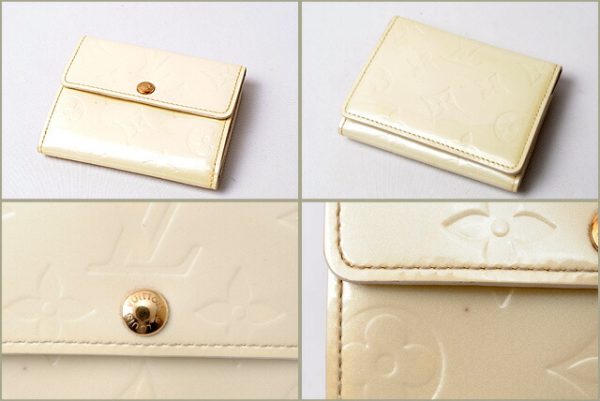 l 16 0037 2 Louis Vuitton Ludlow Vernis Coin Case White