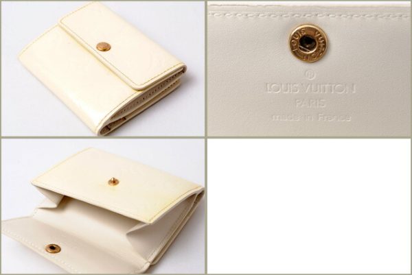 l 16 0037 3 Louis Vuitton Ludlow Vernis Coin Case White