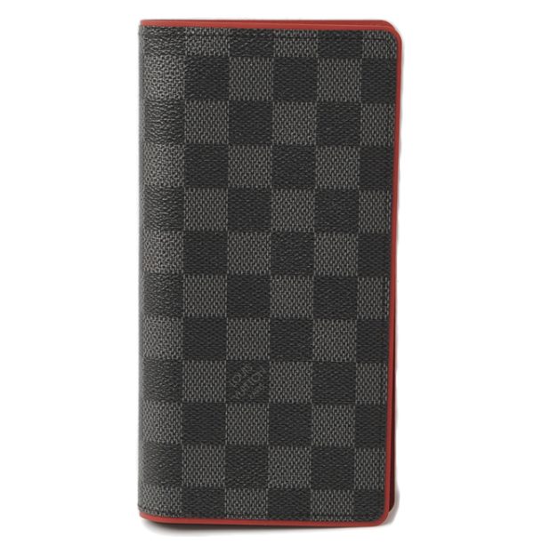 l 16 0040 1 Louis Vuitton Portefeuille Brother Damier Graphite Wallet Red