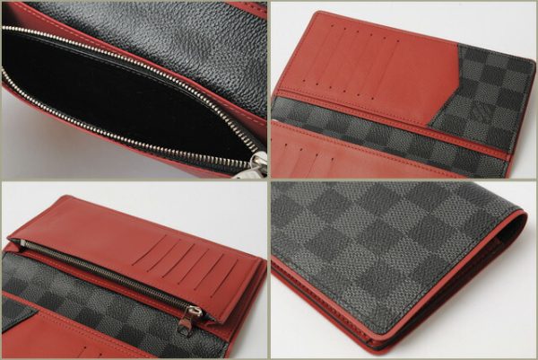 l 16 0040 3 Louis Vuitton Brother Wallet Long Damier Graphite Bordeaux