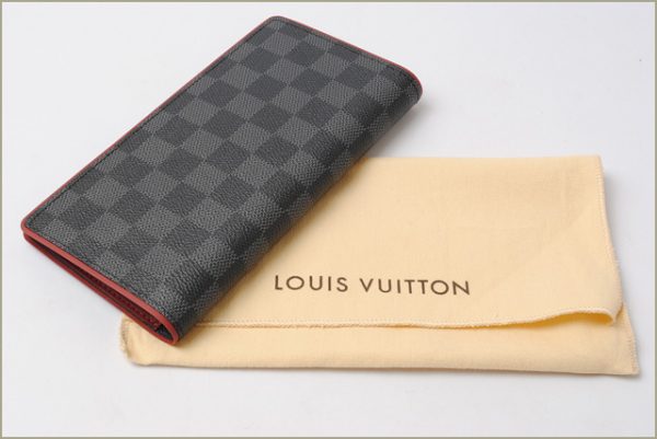 l 16 0040 5 Louis Vuitton Portefeuille Brother Damier Graphite Wallet Red