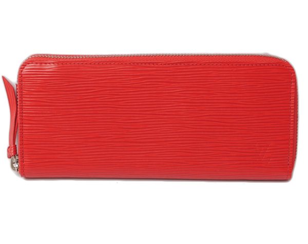 l 16 0054 1 Louis Vuitton Clemence Wallet Long Epi Coquelicot