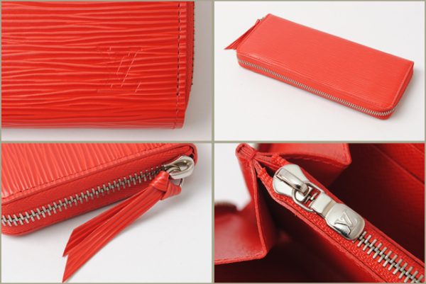 l 16 0054 2 Louis Vuitton Clemence Wallet Long Epi Coquelicot