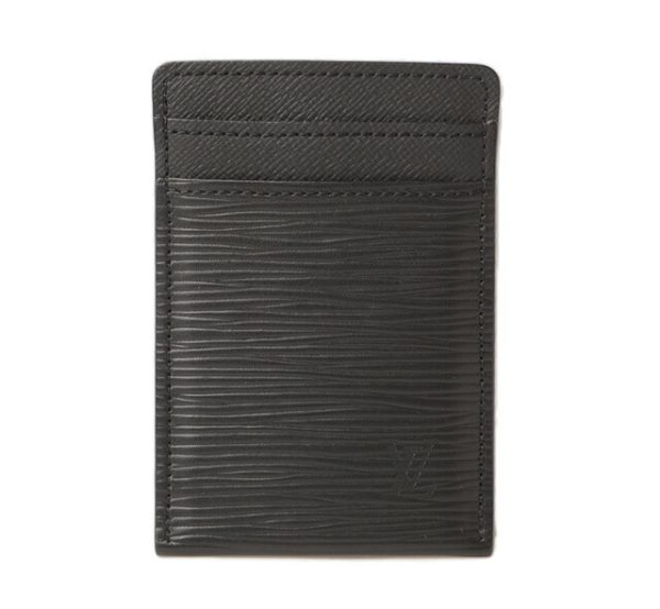 l 16 0084 1 Louis Vuitton Porto Carte Quince Epi Card Case Black