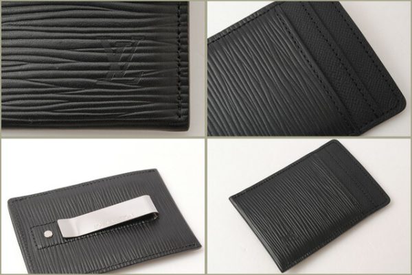 l 16 0084 2 Louis Vuitton Porto Carte Card Case Epi Noir