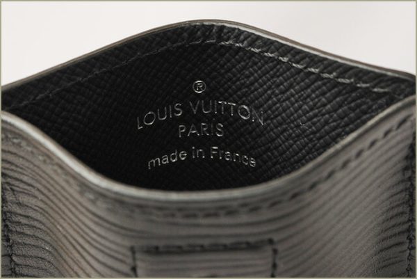 l 16 0084 5 Louis Vuitton Porto Carte Quince Epi Card Case Black