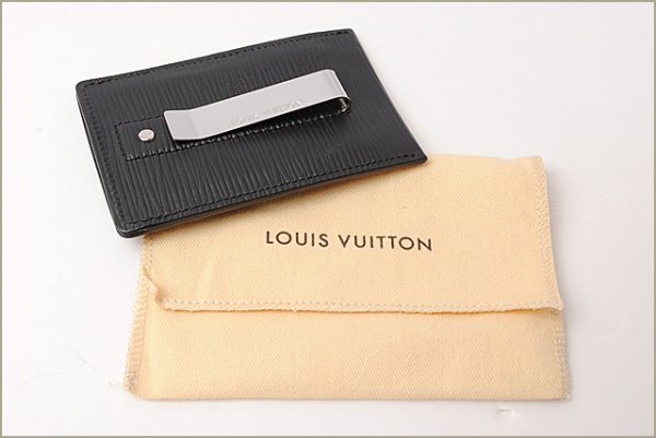 l 16 0084 7 Louis Vuitton Porto Carte Quince Epi Card Case Black