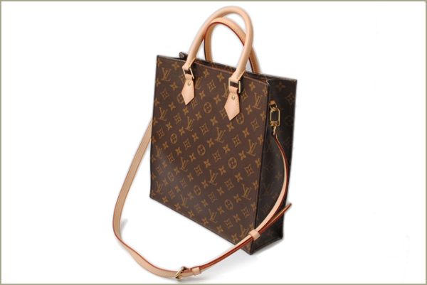 l 16 0085 2 Louis Vuitton Sac Plat PM Handbag Monogram Brown