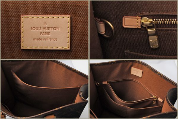 l 16 0085 4 Louis Vuitton Sac Plat PM Handbag Monogram Brown