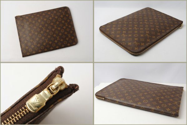 l 16 0104 2 Louis Vuitton Posh Document Bag Monogram Brown