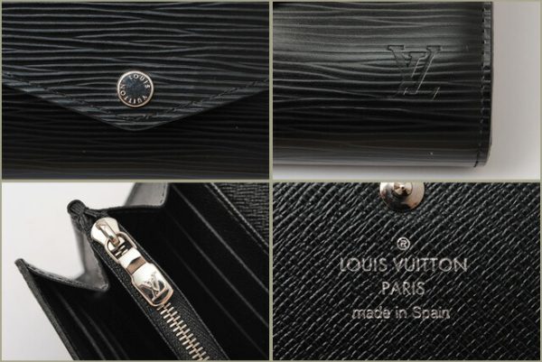 l 16 0108 2 Louis Vuitton Sala Wallet Long Epi Noir