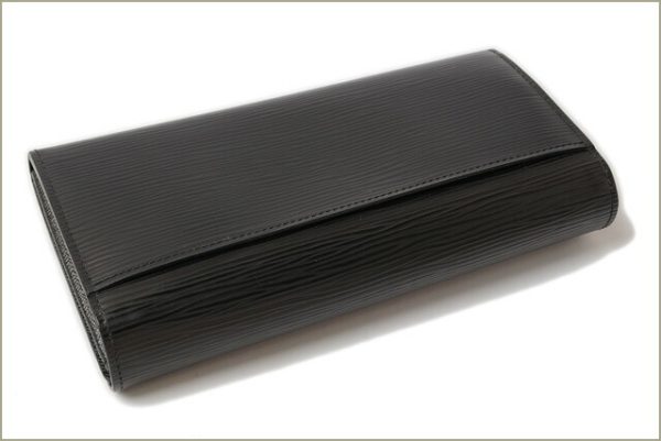 l 16 0108 3 Louis Vuitton Sala Wallet Long Epi Noir