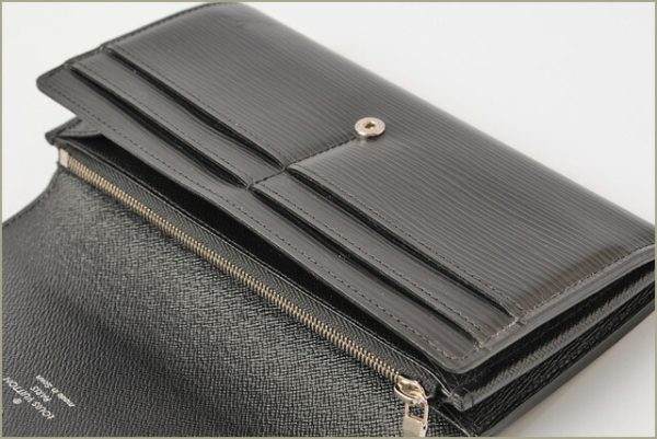 l 16 0108 5 Louis Vuitton Sala Wallet Long Epi Noir