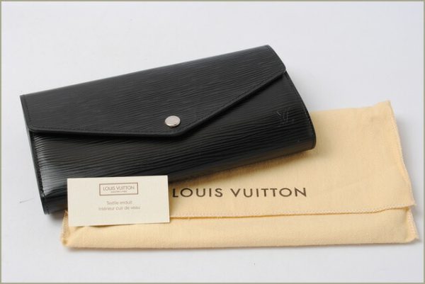 l 16 0108 6 Louis Vuitton Sala Wallet Long Epi Noir