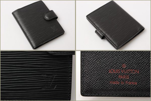 l 16 0111 2 Louis Vuitton Agenda Mini Notebook Epi Noir Cover