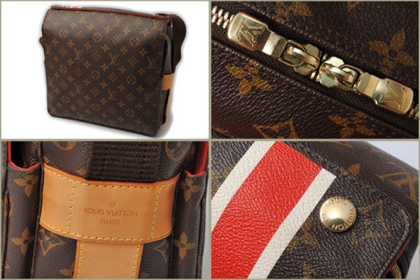 l 16 0122 2 Louis Vuitton Naviglio Monogram Shoulder Bag Brown