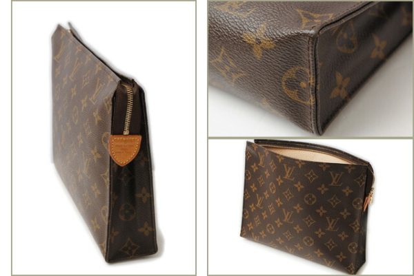 l 16 0140 3 Louis Vuitton Pochette Toilette Monogram Pouch Brown