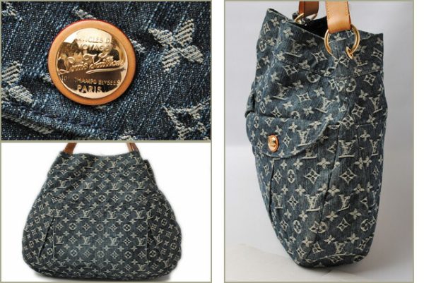 l 17 0003 3 Louis Vuitton Daily GM Monogram Denim Tote Bag Blue