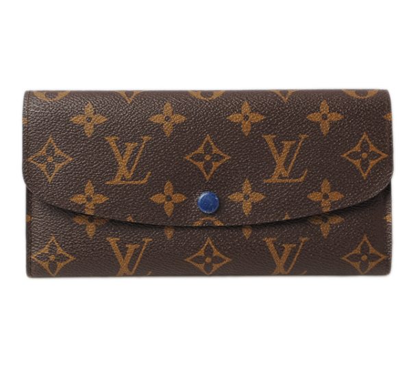 l 17 0008 1 Louis Vuitton Portefeuille Emily Monogram Wallet Blue