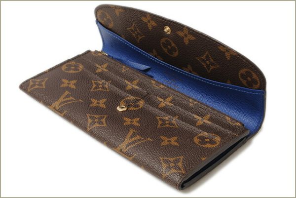 l 17 0008 4 Louis Vuitton Portefeuille Emily Monogram Wallet Blue