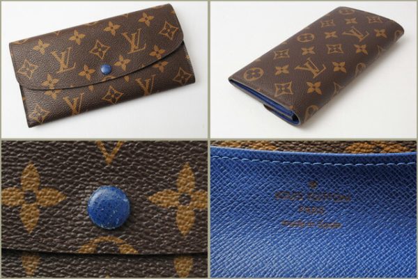 l 17 0008 5 Louis Vuitton Portefeuille Emily Monogram Wallet Blue