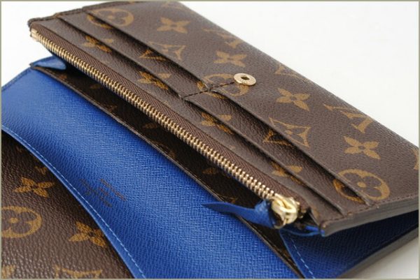 l 17 0008 6 Louis Vuitton Portefeuille Emily Monogram Wallet Blue